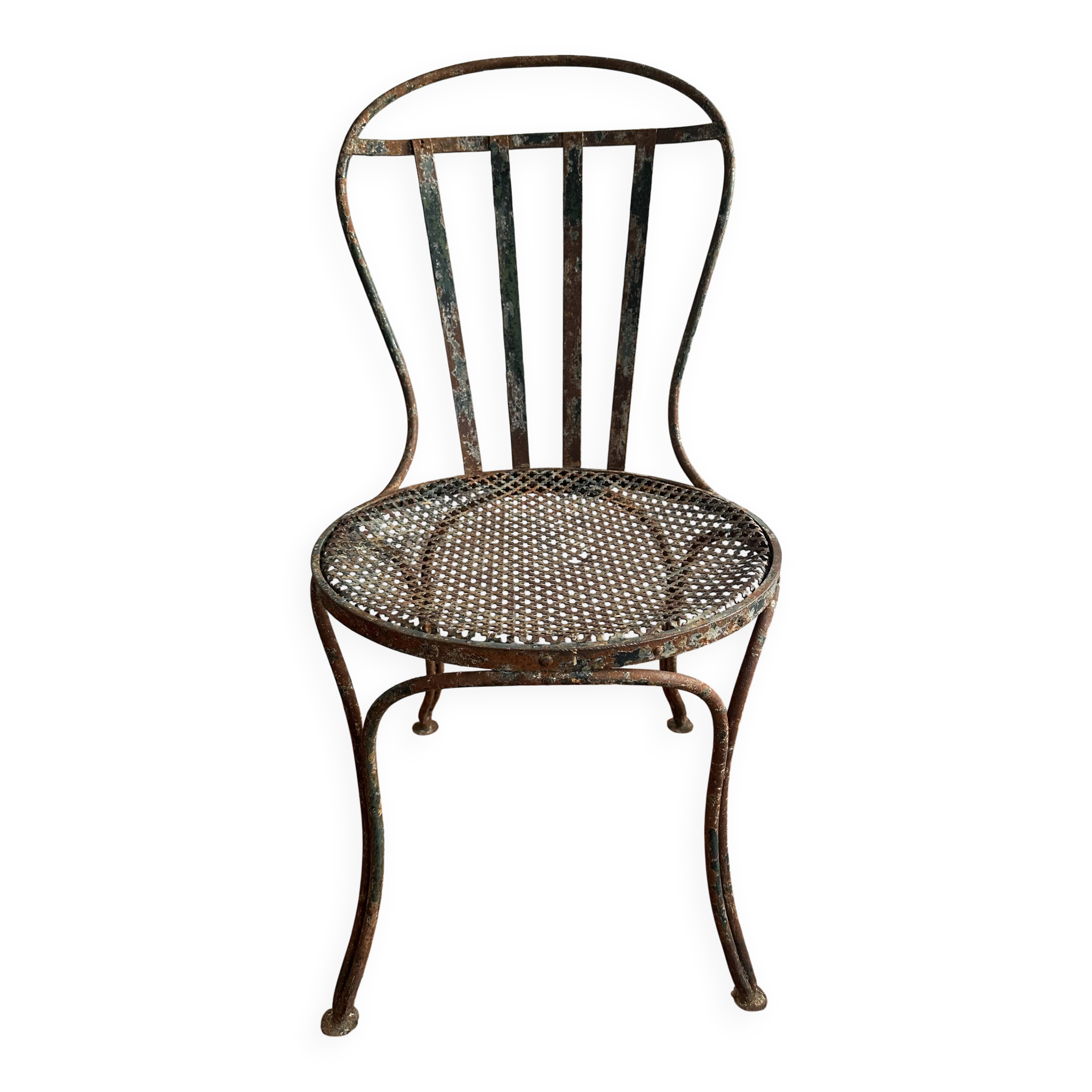 Chaise de jardin en fer peint XIXe
