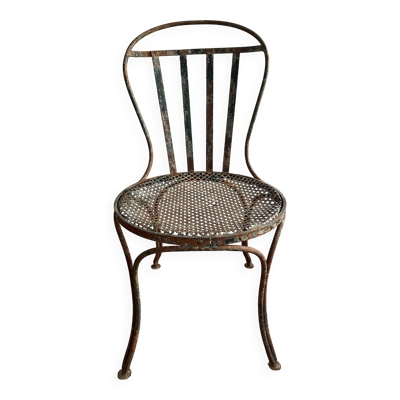 Chaise de jardin en fer peint XIXe