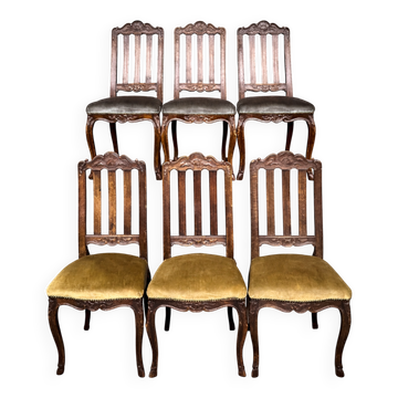 Set of 6 Regency chairs. Solid oak.