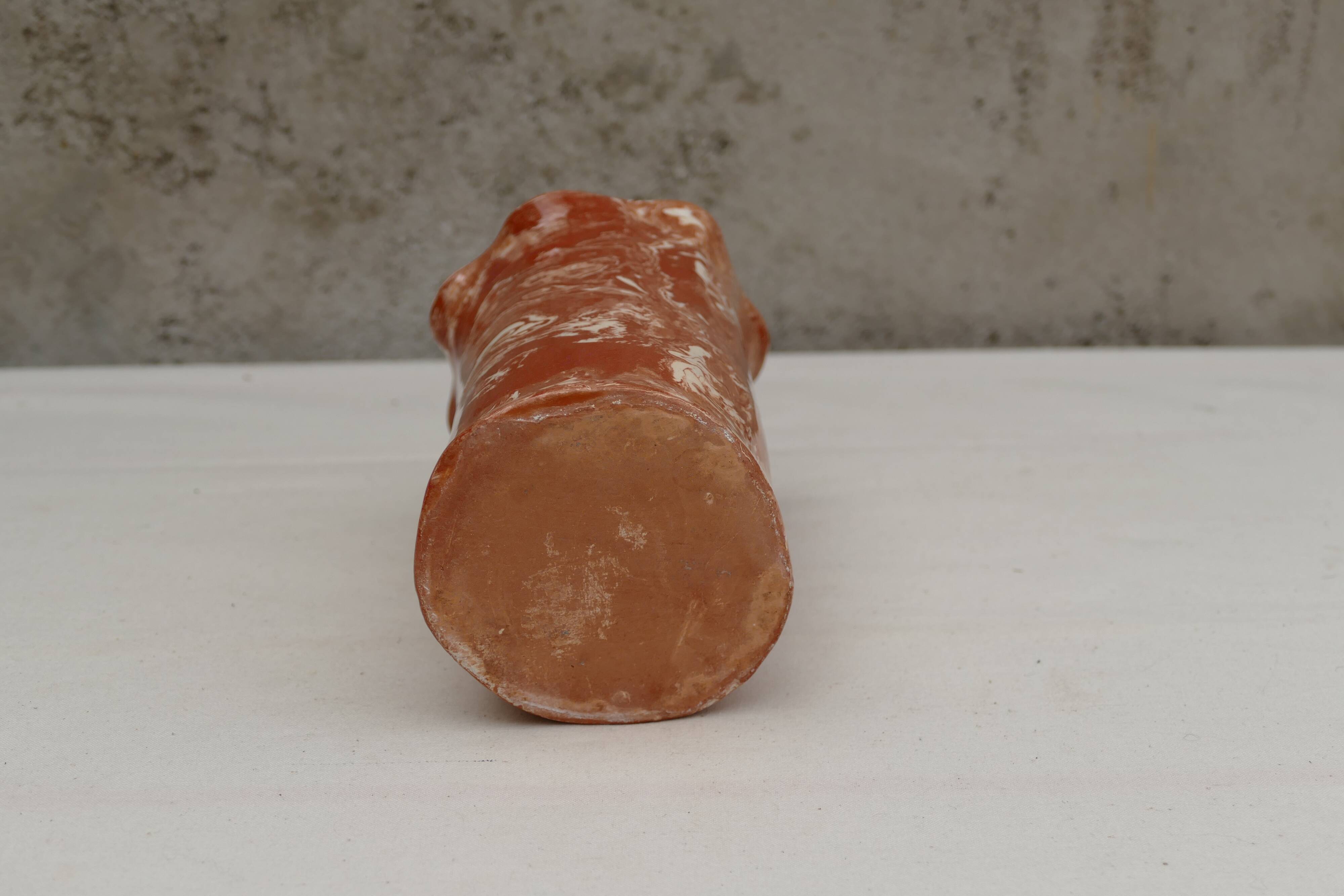 Marbled terracotta vase