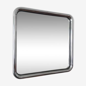 Miroir carré en acier chromé 1970 60x60cm