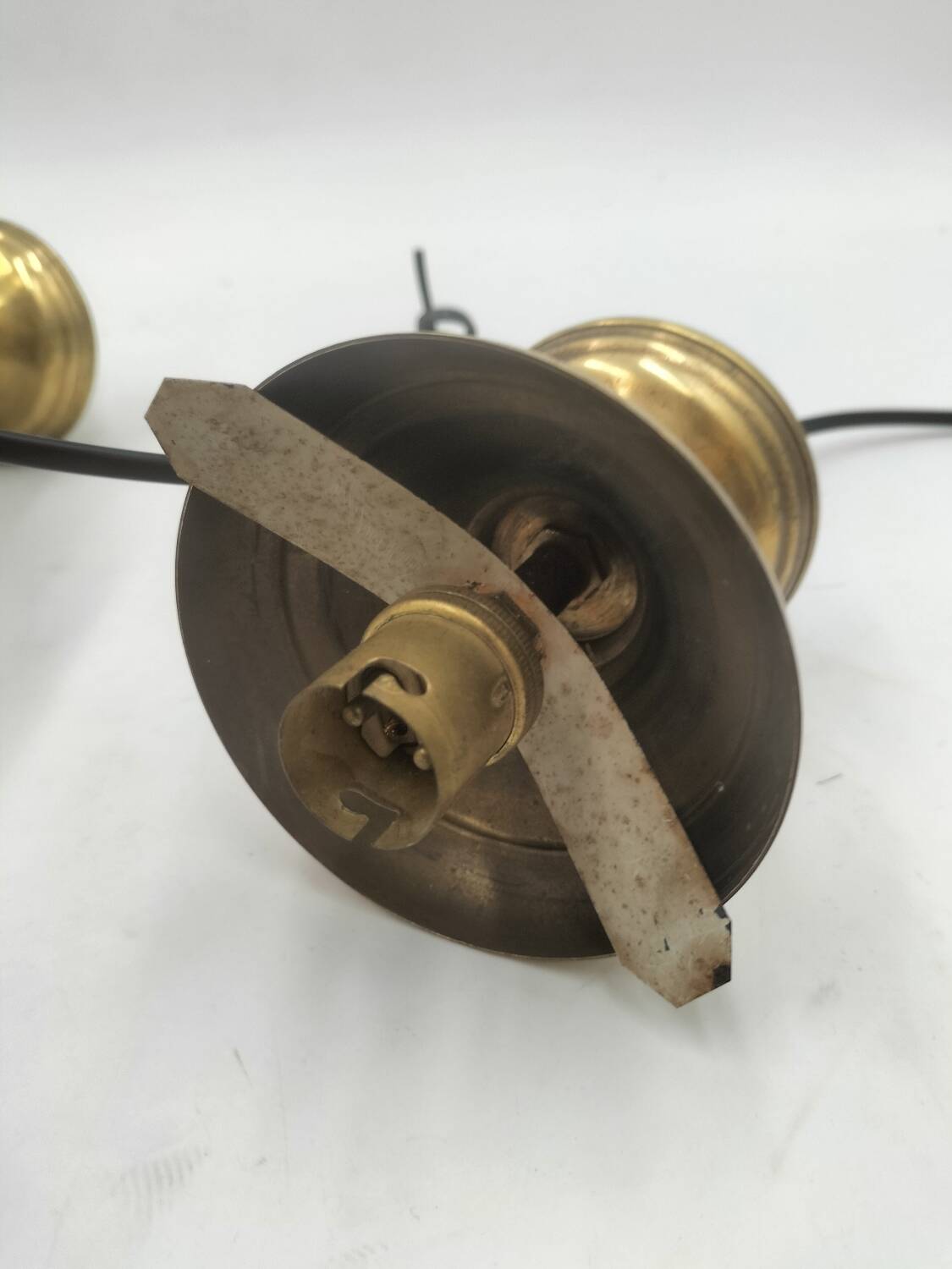 Brass and glass pendant lights