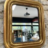 Antique mirror 42.5/36.5cm Louis-Philippe gilded with gold leaf, mercury