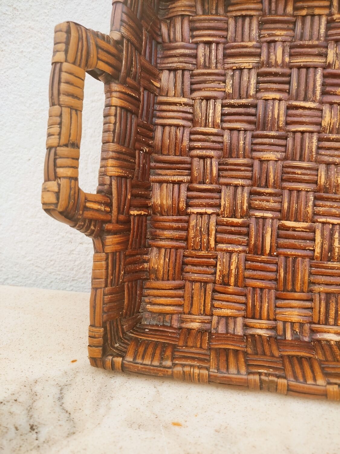 Woven rattan tray