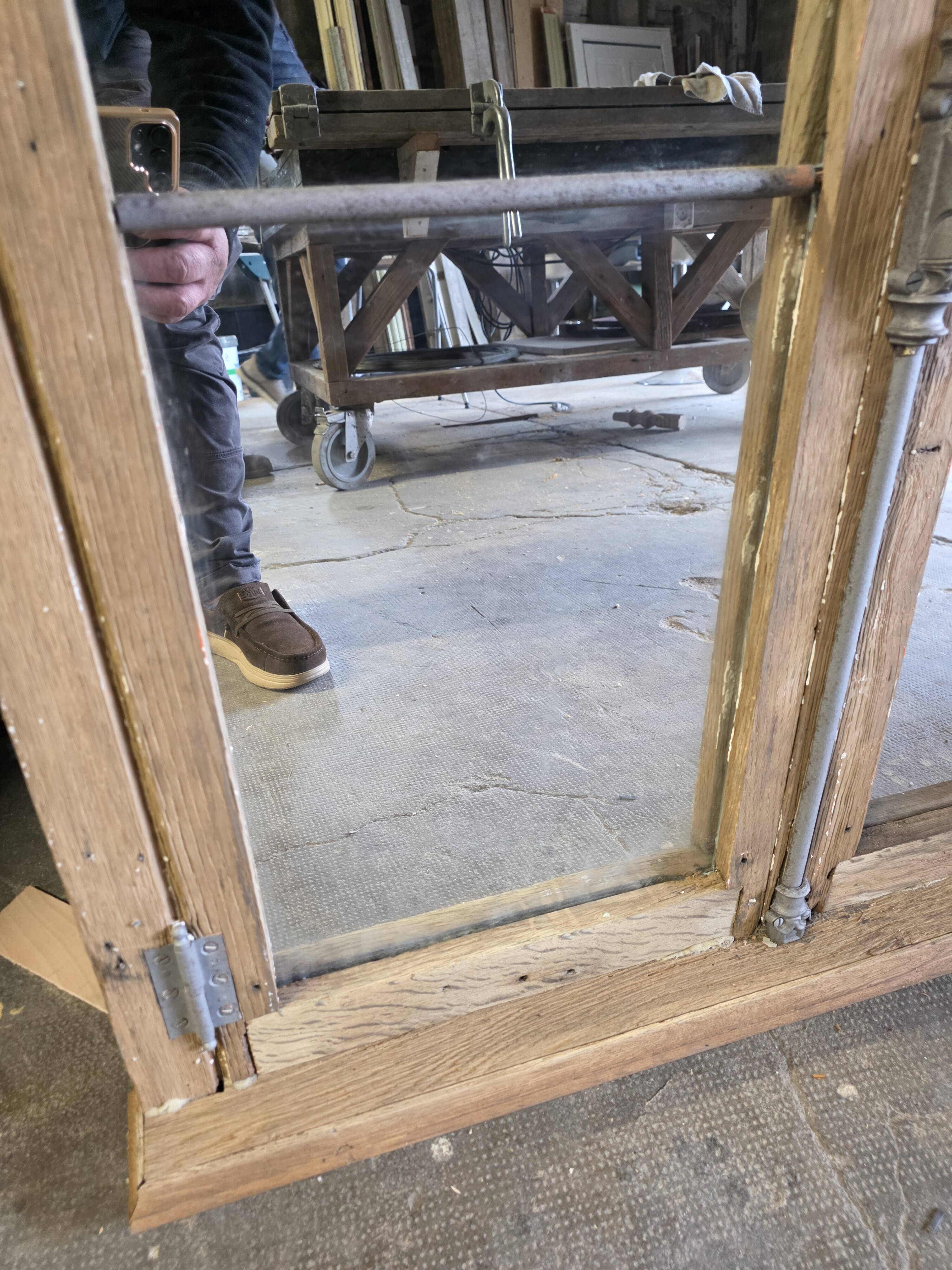 18th-century solid oak mirror window