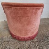 Pink velvet toad armchair