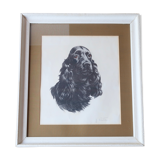 Animal portrait, painting signed by Jean Rivet, 1960s