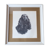 Portrait animalier, peinture signée de Jean Rivet, années 60