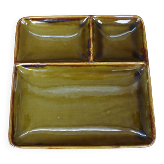ST Clément compartmentalized dish or plate in olive slip