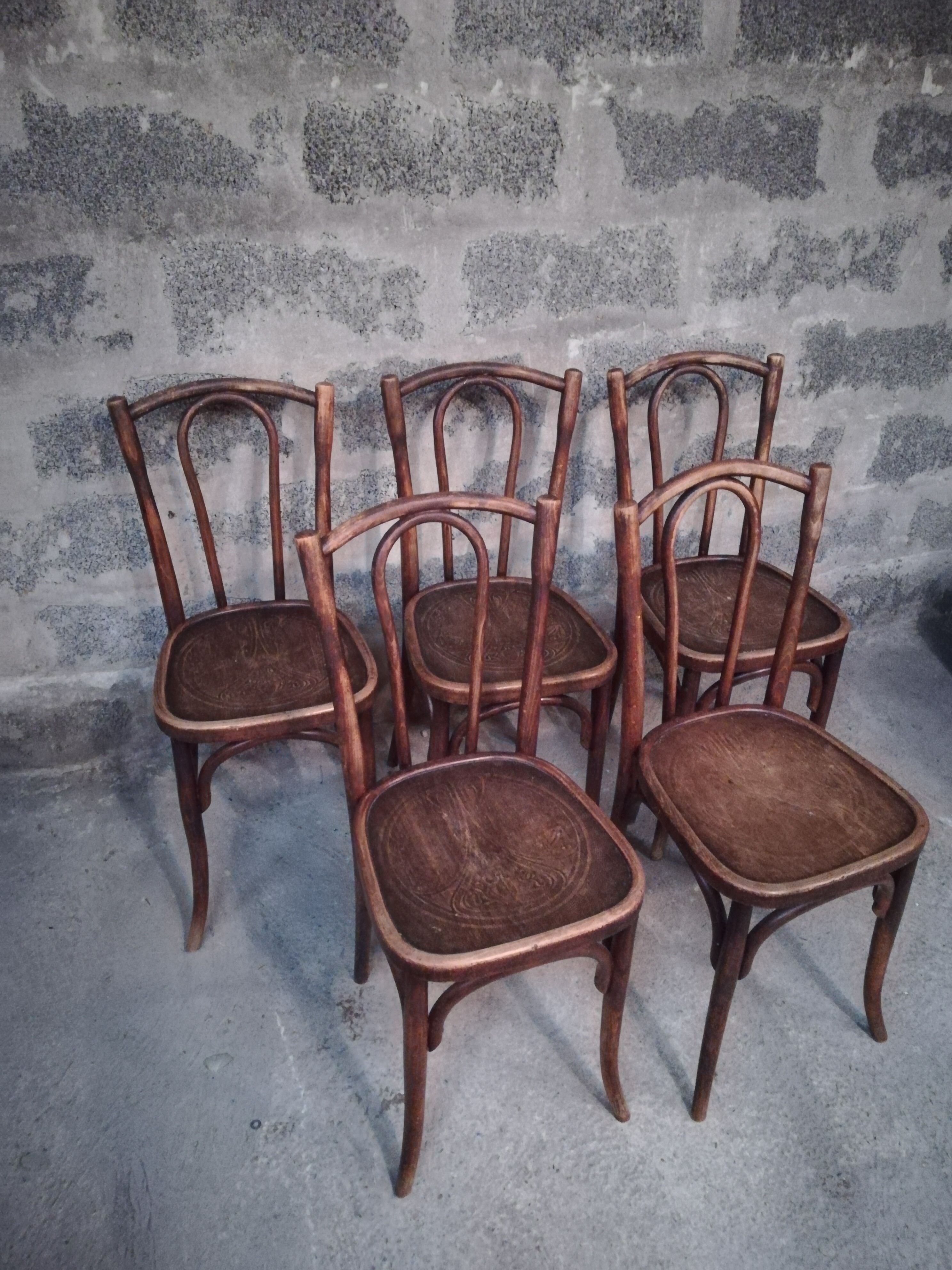 Lot de 5 chaises Japy frères