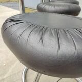 Set of 6 leather Cobra chairs by Giotto Stoppino, 1975