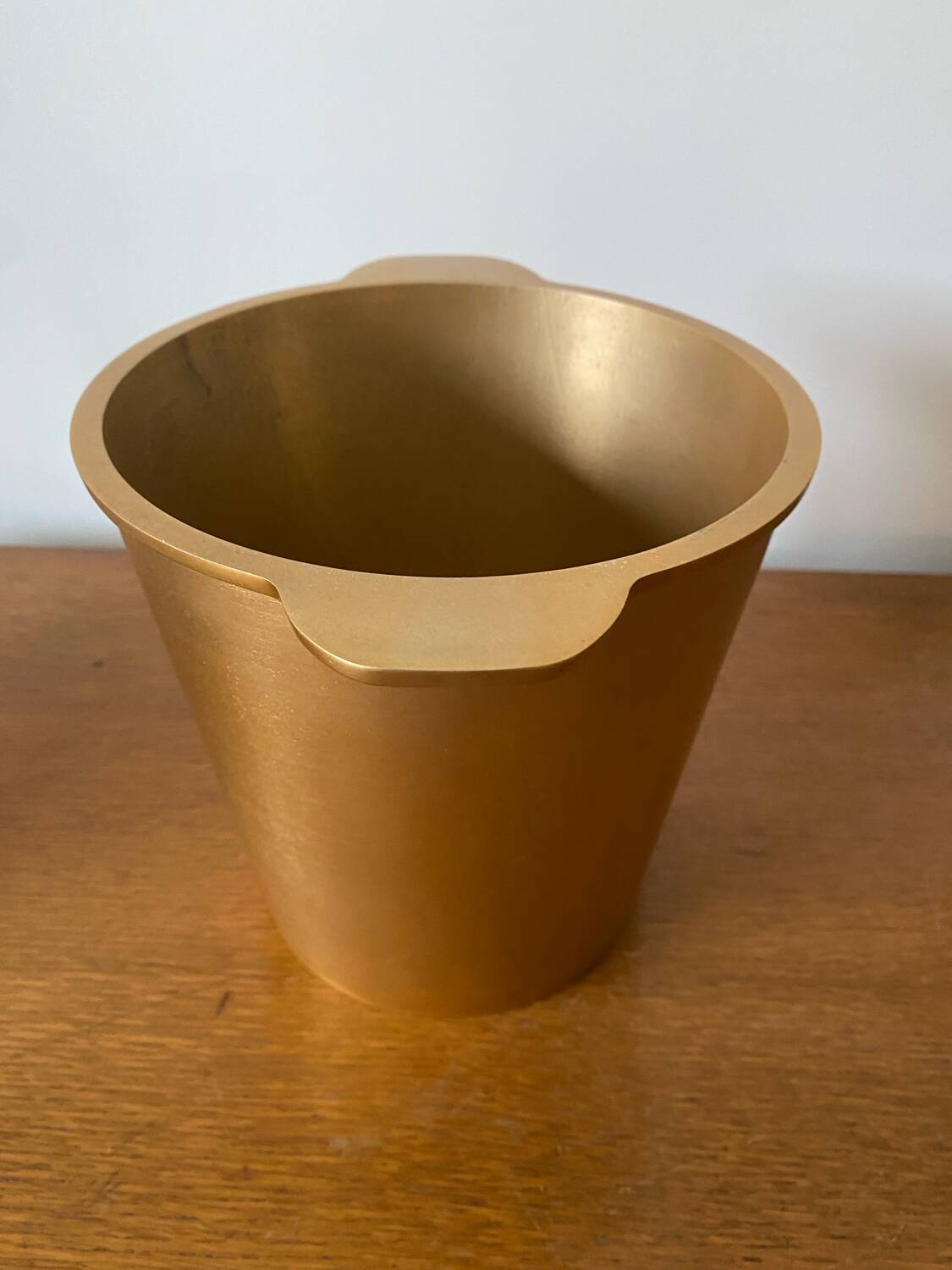 Vintage Champagne Ice Bucket Old Golden Aluminium Cast France #D43