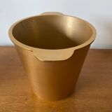 Vintage Champagne Ice Bucket Old Golden Aluminium Cast France #D43