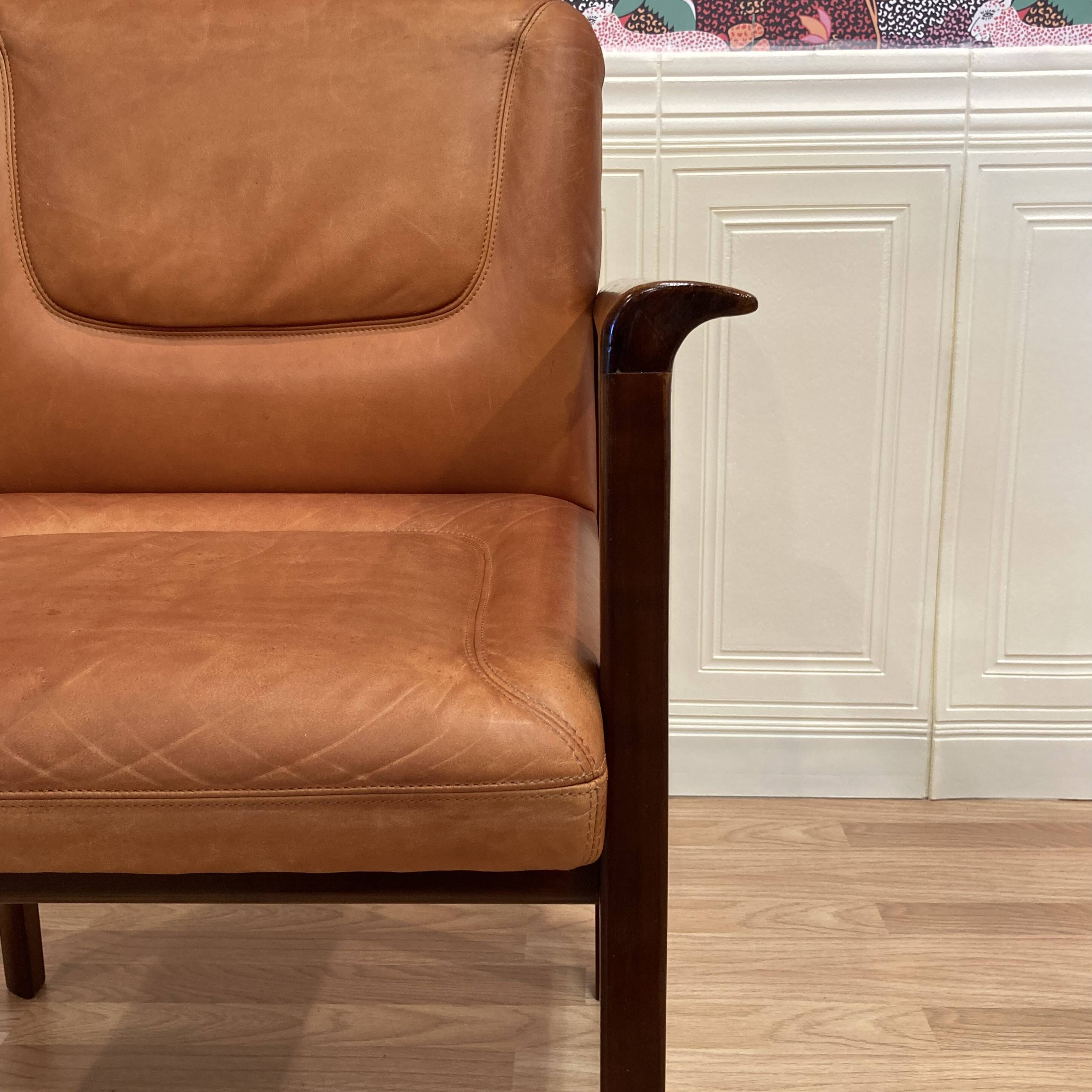 1960s design leather armchair.