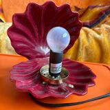 Burgundy ceramic shell lamp