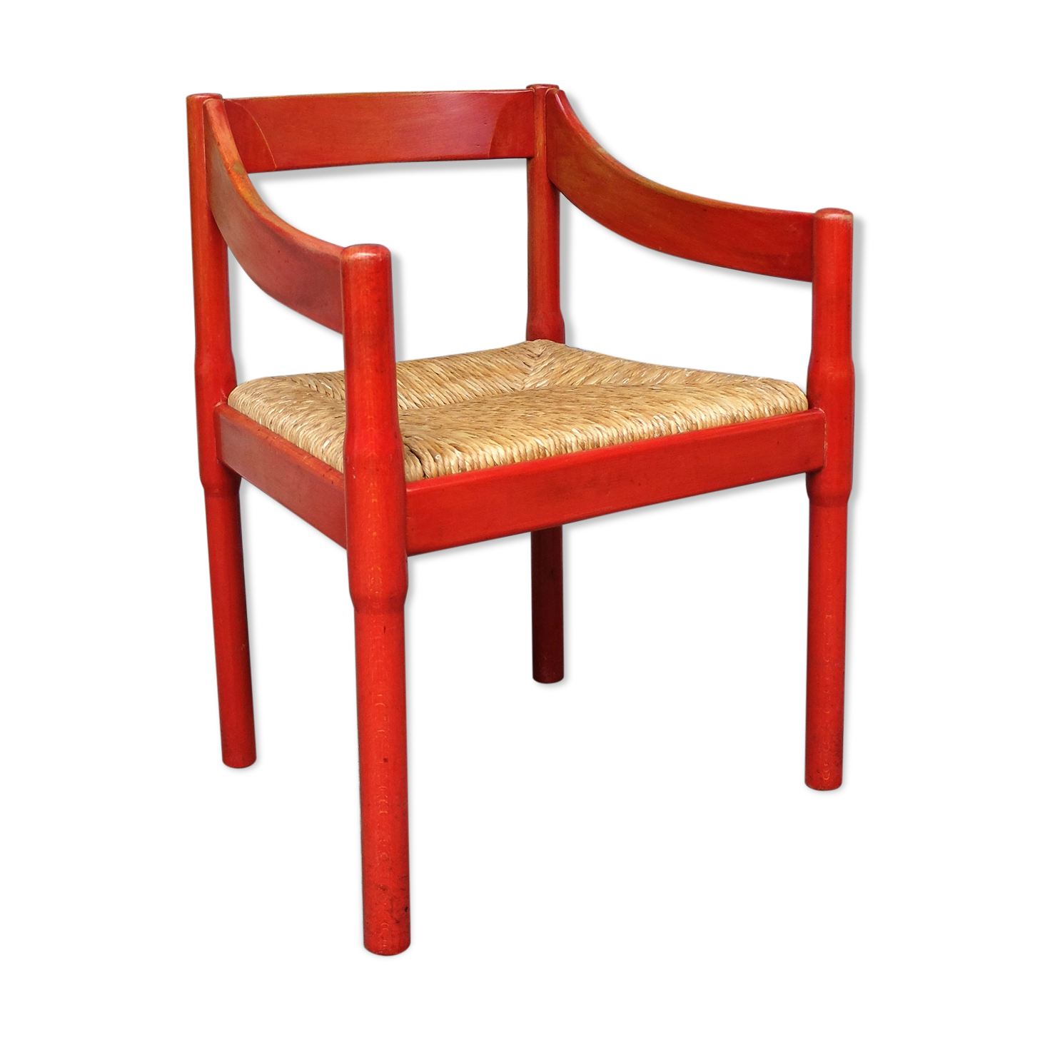 Vico Magistretti red carimate chair for Mario Luigi Comi, Italy
