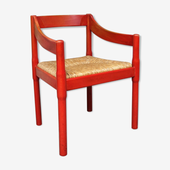 Vico Magistretti red carimate chair for Mario Luigi Comi, Italy