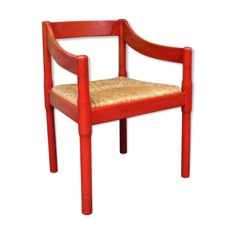 Vico Magistretti red carimate chair for Mario Luigi Comi, Italy