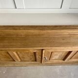 Two-body sideboard, bookcase, dresser in restored solid oak