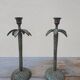 Pair of palm candle holders