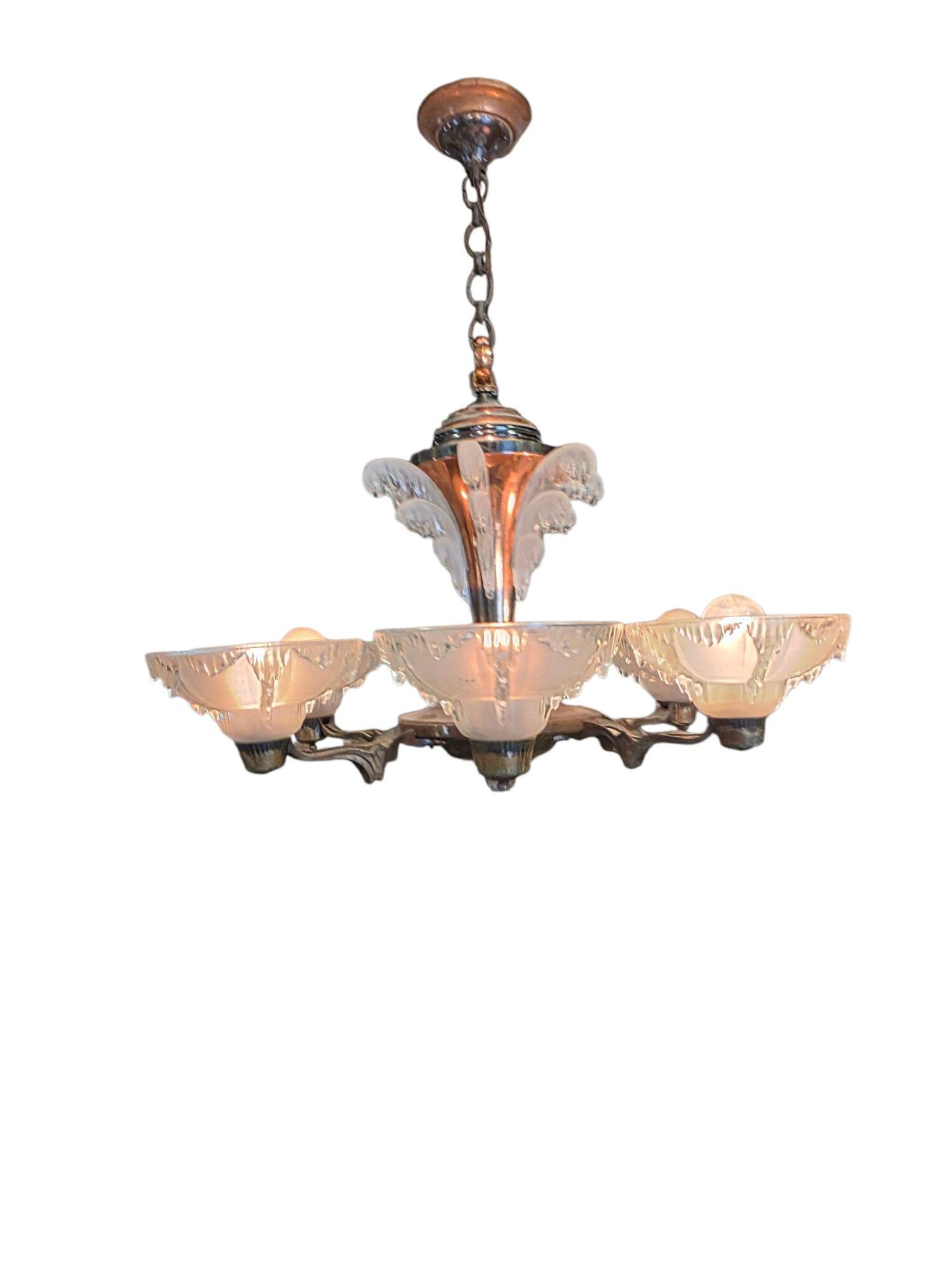 Ezan Art Deco 6-light chandelier