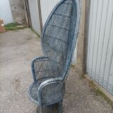 Fauteuil Emmanuelle osier rotin vintage