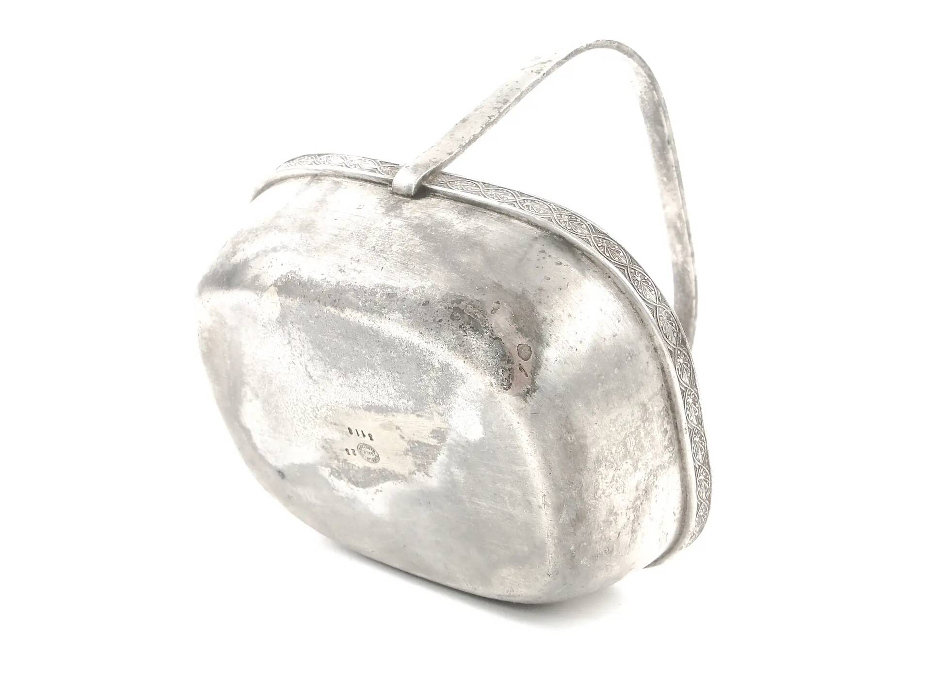 Art Deco nut basket, silver-plated metal, Norblin, Poland, 1930s