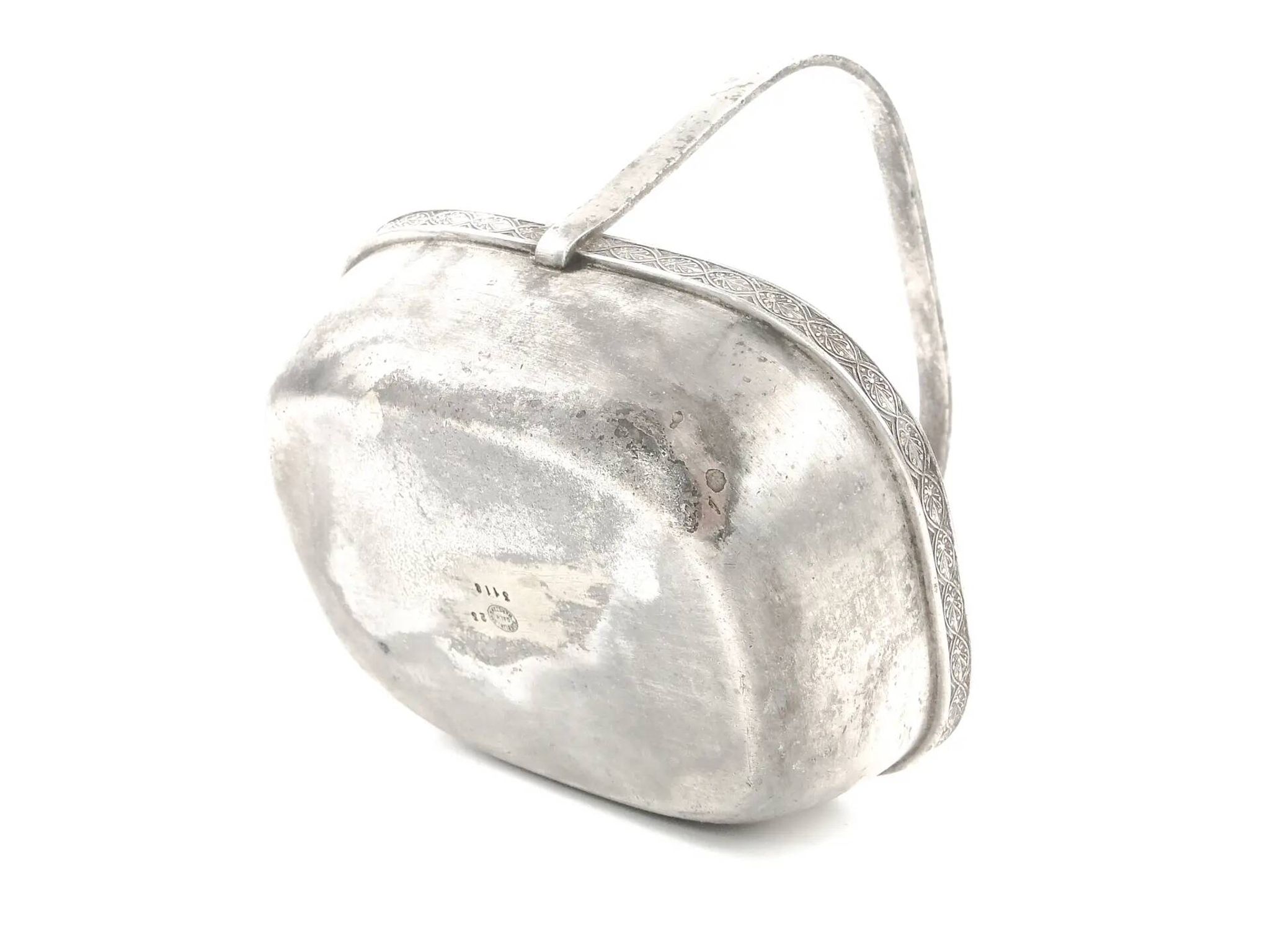 Art Deco nut basket, silver-plated metal, Norblin, Poland, 1930s