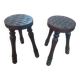Pair of wooden shepherd's stools