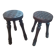 Pair of wooden shepherd's stools