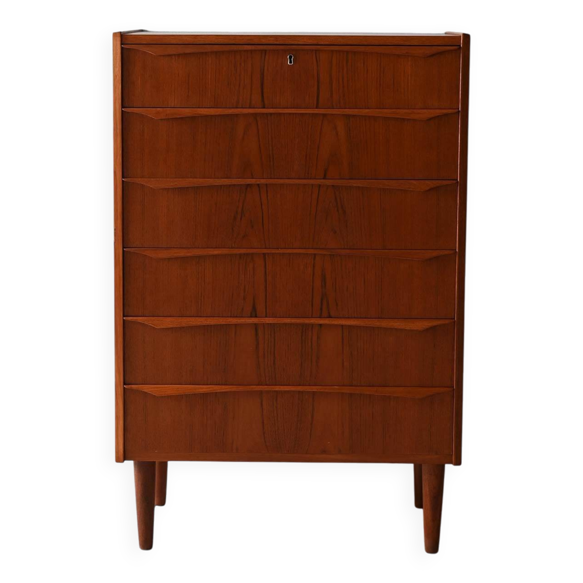 Scandinavian teak chest of drawers with 6 drawers from the 1950s/60s