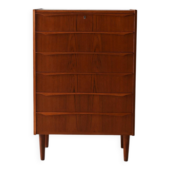 Commode scandinave en teck à 6 tiroirs des années 1950/60