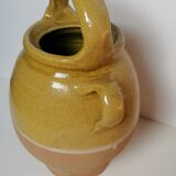 Yellow enamelled gargulette jug