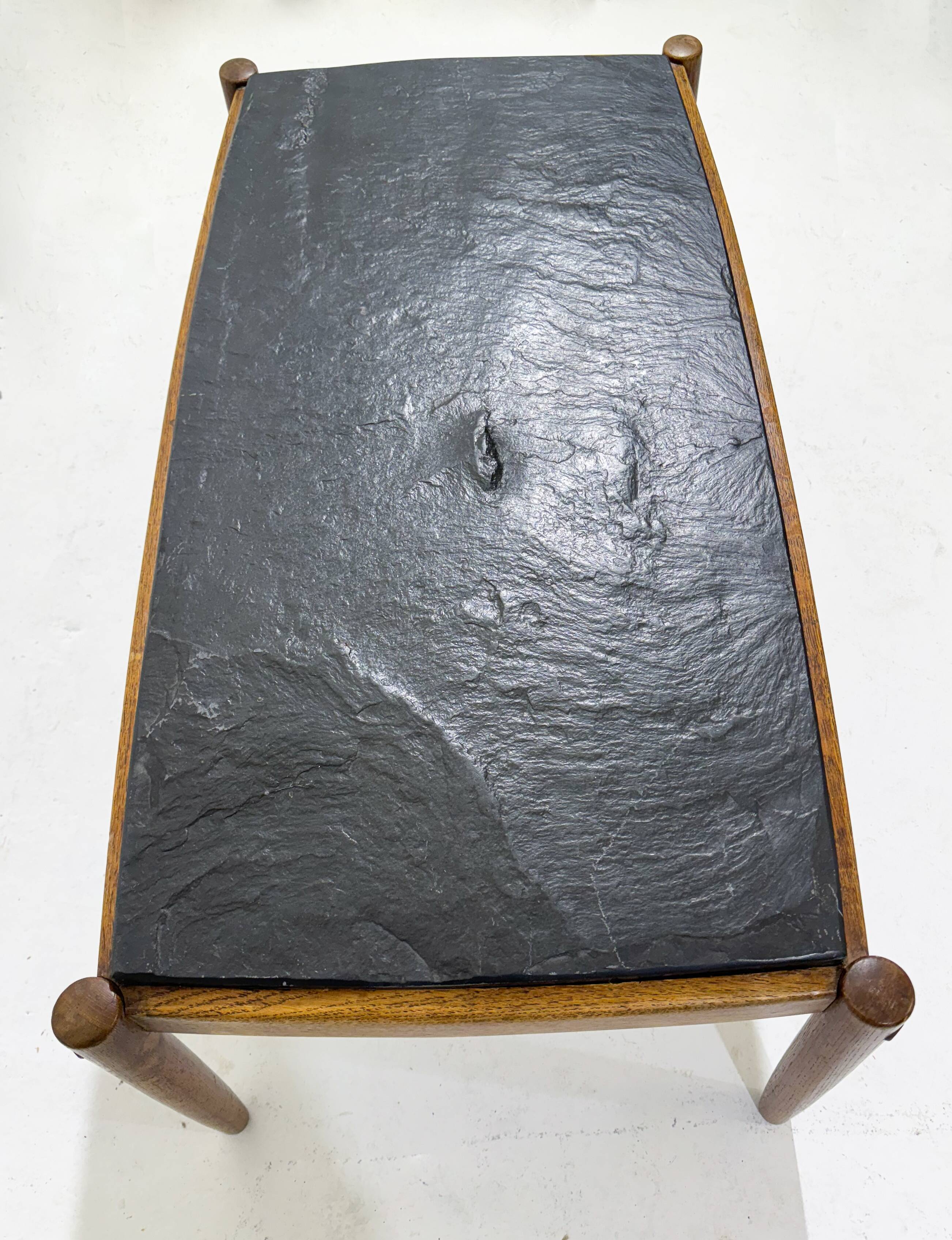 Mid-Century Modern Coffee Table, Oak and Shale