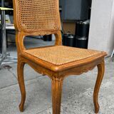 Set of 6 antique chairs in wood and cannage
