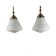Pair of opaline glass pendant lights in white by Philips and brass from the 1920s.