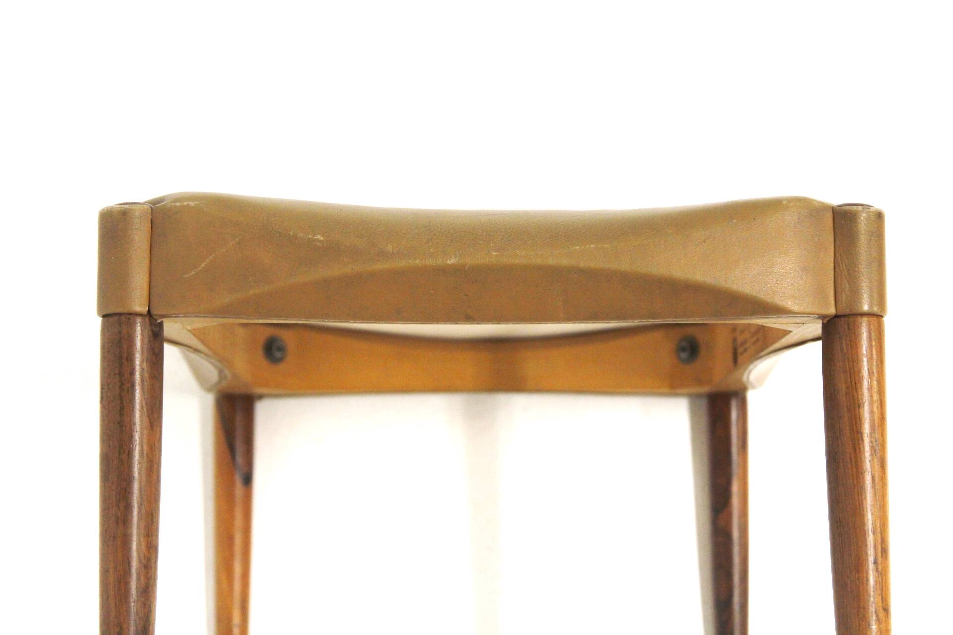 Scandinavian leather footstool, Denmark, 1960s