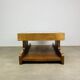 Brutalist coffee table made of solid wood from the 1970s.