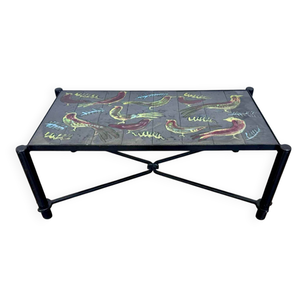 Table basse jacques adnet et guidette carbonnel 1950