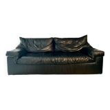 Cinna black leather sofa 80s