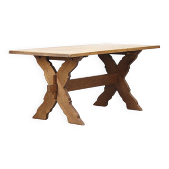 Vintage Rustic Brutalist Dining Table