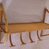 Rattan coat rack