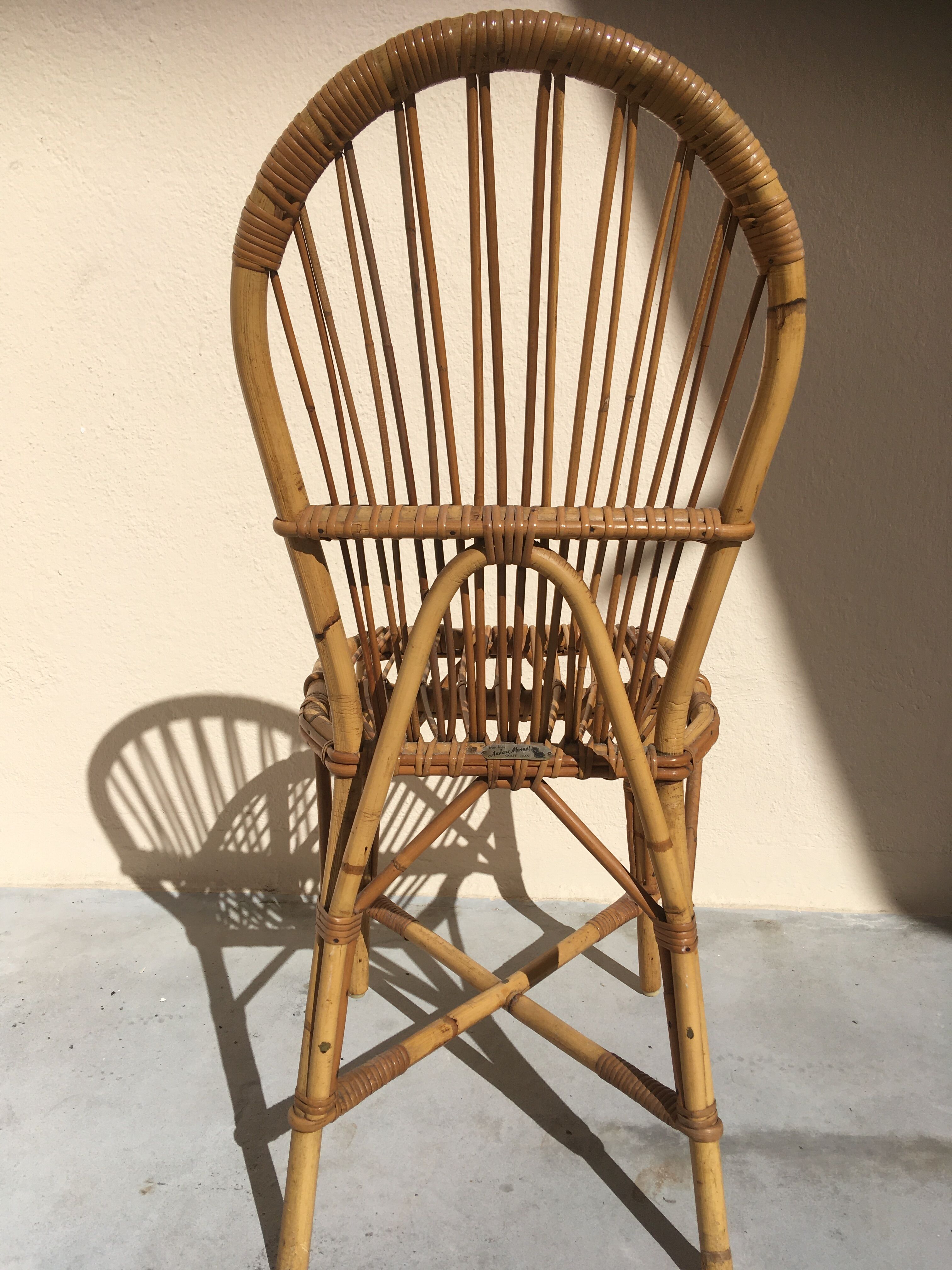 Chaise en rotin d'Audoux-Minnet