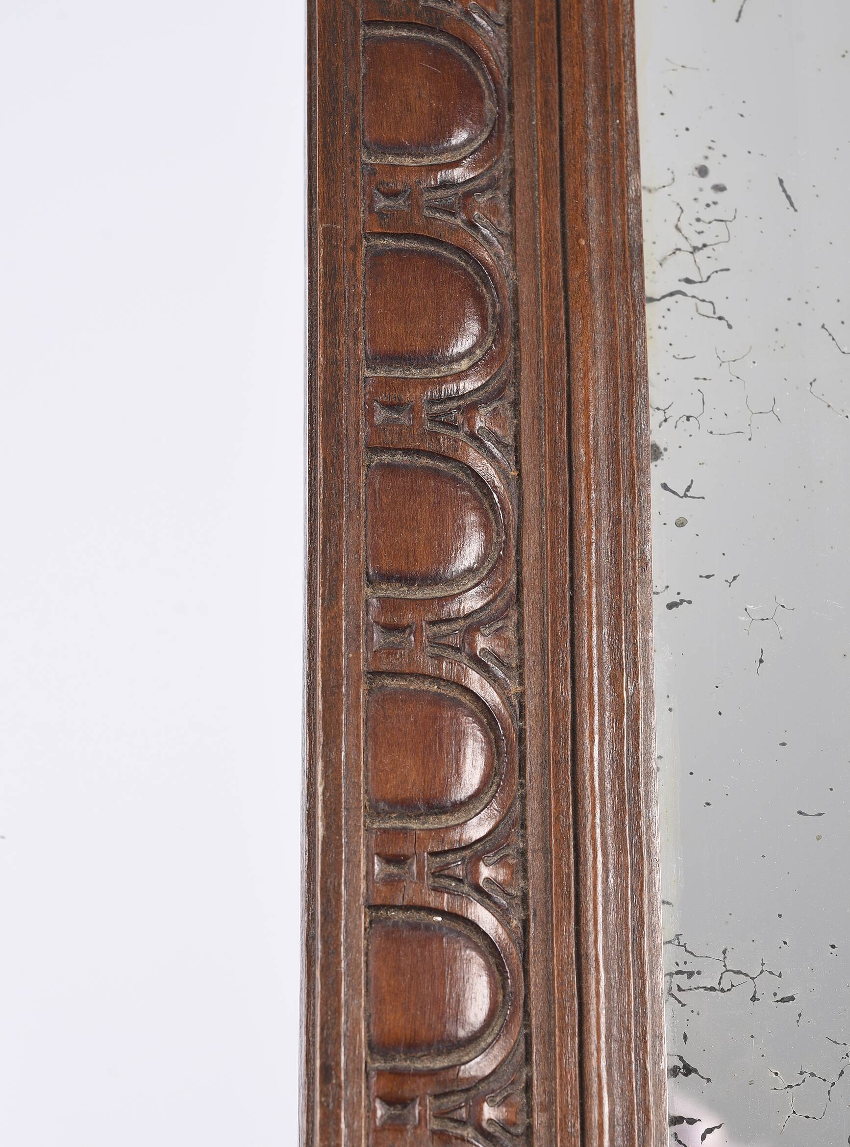 Large rectangular mirror, vintage art deco, dated 1926