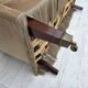 1950s, Danish 2-seater sofa, furniture velour, teak wood legs.