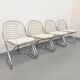 Set of 4 vintage Italian Gastone Rinaldi style chairs in chrome metal