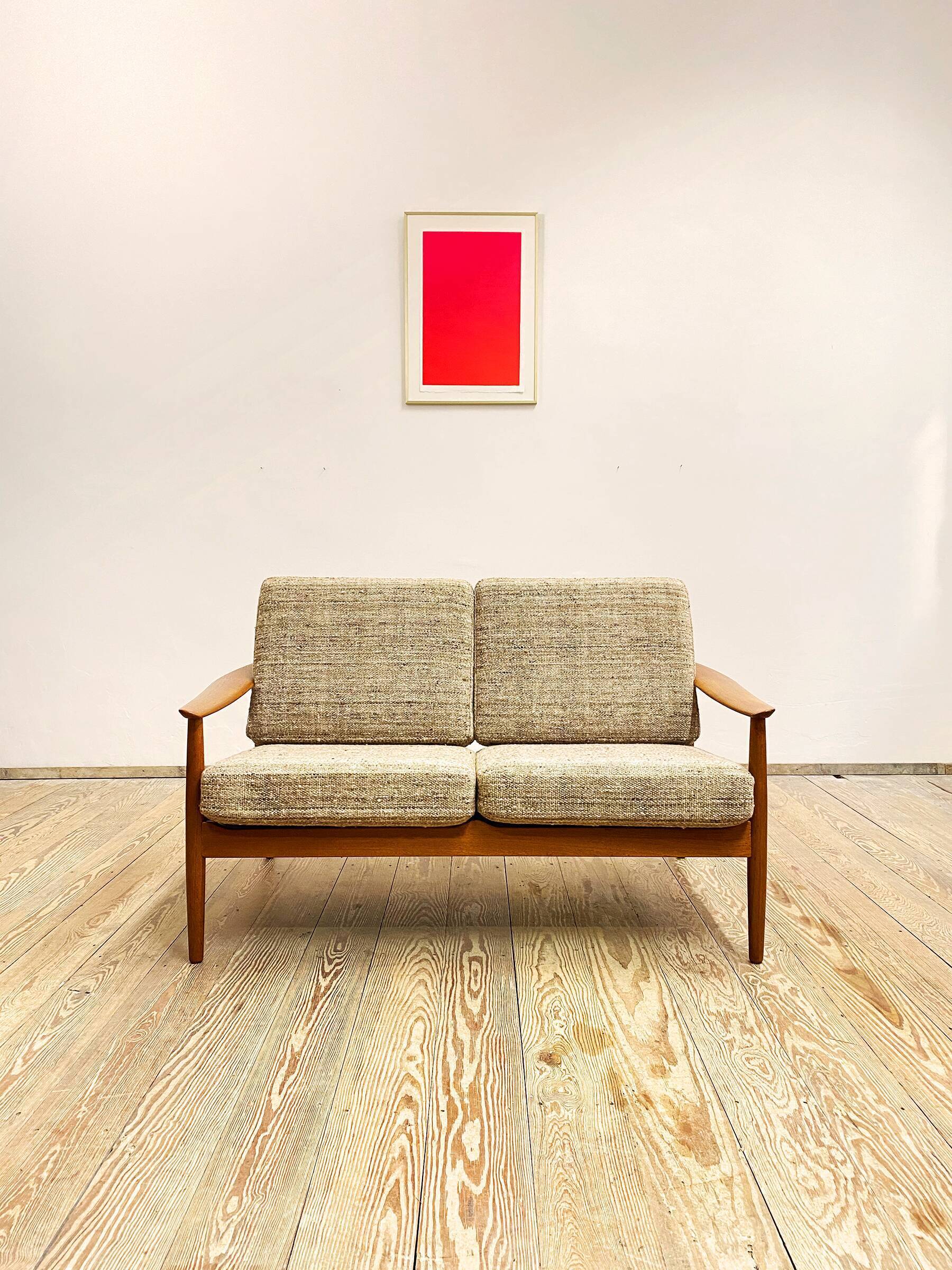 Mid century teak two-seater sofa by Arne Vodder for France and Son, Denmark, 1950s