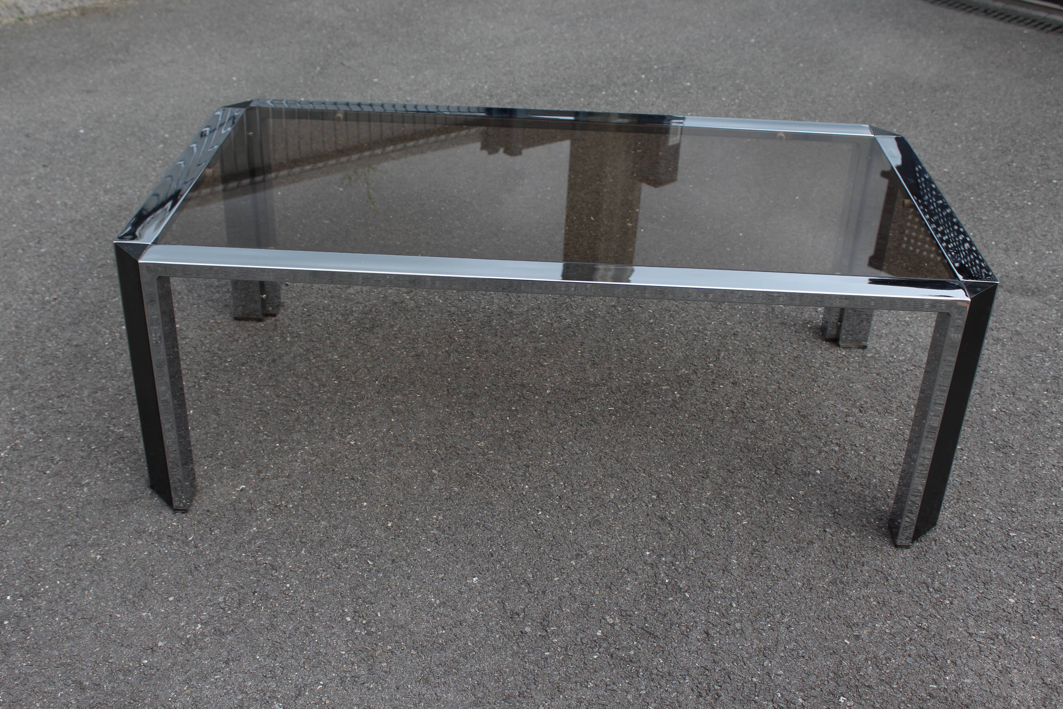 OLD VINTAGE CHROME COFFEE TABLE