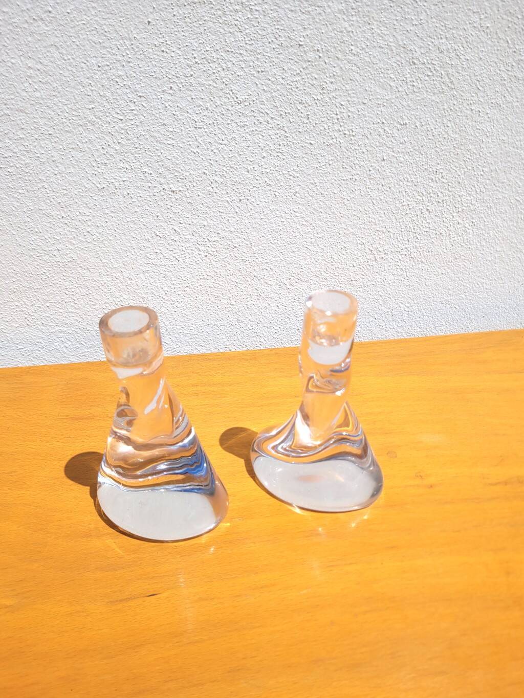 Pair of Sèvres crystal candlesticks