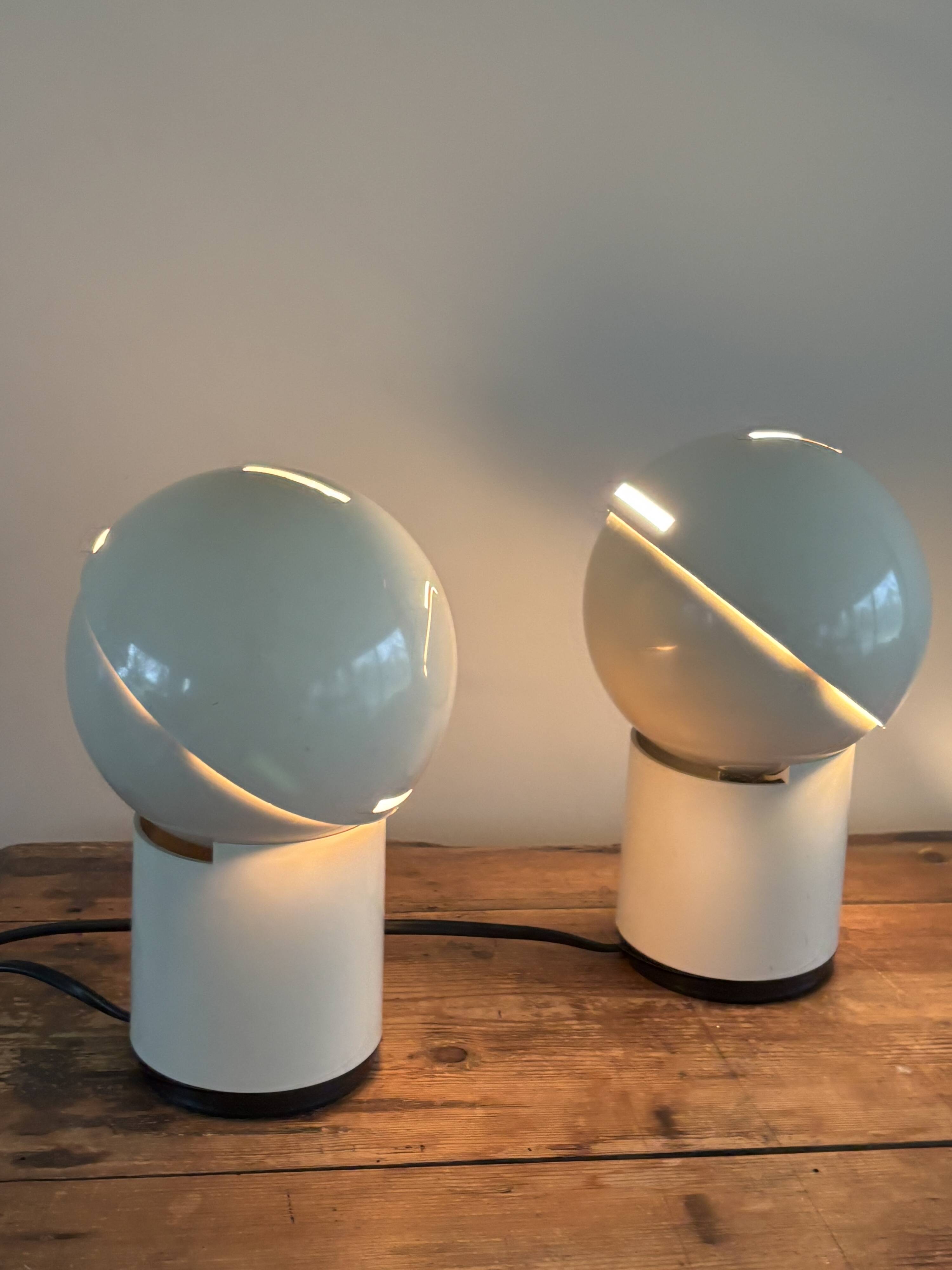 Set of two Vintage 'Pac-Man' Asteroidi Siberin Caronno table lamp Italy 70's design